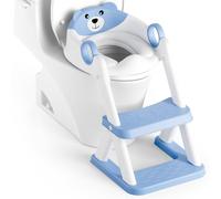 Rabb 1st Riduttore wc bambini, sedile rialzato maschi e femmine, pedana antiscivolo anti-spruzzo scala per water,Blu