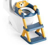 Rabb 1st Riduttore wc bambini, sedile rialzato maschi e femmine, pedana antiscivolo anti-spruzzo scala per water,Blu Giallo