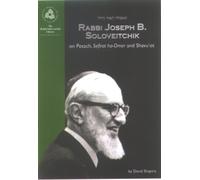 Rabbi Joseph B. Soloveitchik On Pesach, Sefirat ha-Omer - HardBack NUOVO Shap...