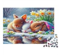 Rabbit 1000 Pezzo Puzzle Carta Riciclata Bunny Adulto Puzzles Difficile e Stimolante Relieve Senile Dementia Fun 38x26cm/1000pcs
