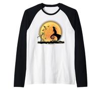 Rabbit Animal And Moon Scary Funny Halloween Costume Maglia con Maniche Raglan