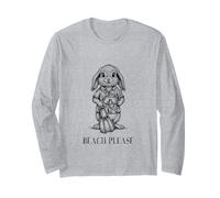Rabbit Beach Please Summer Vibe, Sarcasmo umoristico per Adulti Maglia a Manica