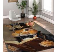 Rabbit Carpet 120x180cm Area ingresso Tappeti Acquerello Libro vintage per la lettura dei conigli Zerbino antiscivolo per dentro Tappetino morbido sottile per studio in ufficio Vacanza