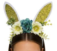 Rabbit Costume Headpiece - Simplifies Holiday Dressing, Shimmering Festive Hair Hoop, Size Fit All + Comfort Grip, Padded Fabric Accessory Apparel | for School Play Dress Up Carnival