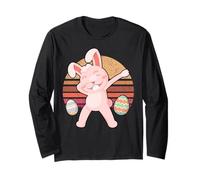 Rabbit Dabbing Too Hip To Hop Bunny Funny Easter Day Maglia a Manica