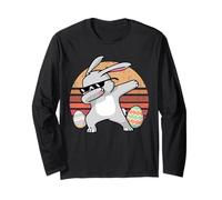 Rabbit Dabbing Too Hip To Hop Bunny Funny Easter Day Maglia a Manica