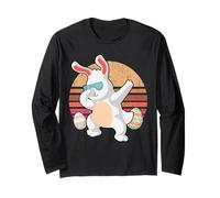 Rabbit Dabbing Too Hip To Hop Bunny Funny Easter Day Maglia a Manica