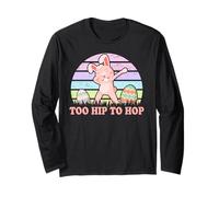 Rabbit Dabbing Too Hip To Hop Bunny Funny Easter Day Maglia a Manica