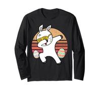 Rabbit Dabbing Too Hip To Hop Bunny Funny Easter Day Maglia a Manica