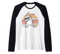 Rabbit Dabbing Too Hip To Hop Bunny Funny Easter Day Maglia con Maniche Raglan