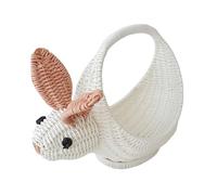 Rabbit Ears Easter Basket with Handle, Handwoven Wicker Scatter Basket for Wedding Party Kids Photography Props Cesto di vimini con manico cestino pasquale coniglio orecchie intrecciate cestino per la