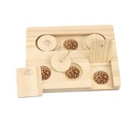 Rabbit Enrichment Puzzle Toy - Wooden Interactive Foraging Feeder, Small Animal Toy, Mental Stimulation Feeding Activity Puzzle Dispenser Training Tool Set, Cute Pet Feeder Toys For Indoor Cage Play H