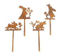 Rabbit Garden Stakes - Bunny Yard Stakes | Iron Iron Easter Bunny | Decorazione Per Vaso Di Fiori Da Giardino Animale | Yard Flower Pot | Inserisci L' Plug-in Esterno Per La Decorazione