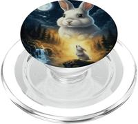 Rabbit Howling to The Moon Vintage Funny Rabbit PopSockets PopGrip per MagSafe
