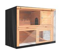 Rabbit Hutch Cover - 48 Inch Double Layer Oxford Cloth Bunny Cage Protector | Winter Thermal Insulated Bunny Hutch Cover With Transparent Window & Zipper