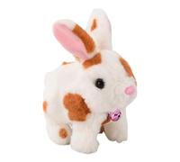 Rabbit Impieted Animal Realistic, Realistic Bunny Toys - Coniglio elettronico interattivo con campana,Camminare e scuotere le orecchie imbottite giocattoli educativi del coniglietto per bambini e bamb