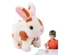 Rabbit Impieted Animal Realistic, Realistic Bunny Toys, Peluga coniglio elettronico con campana, Orecchie interattive e tremanti, giocattolo di coniglietto ripieni di Pasqua, educativo per bambini e b