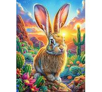 Rabbit in A Desert Cactus Garden Puzzle 300 Pezzi Sfida Creativa Adulti E Ragazzi Science Fiction Magical Dream Rompicapo Educativo Rilassamento Pressione Ridotta Idea Regalo Amici E Cugini 300 PCS
