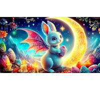 rabbit Jigsaw Puzzle Impossible 1000 Pezzi Decorazione per la casa. Rilassamento e Intelletto per adulti e ragazzi da 14 anni 75x50cm/1000pcs