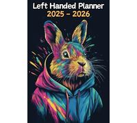 Rabbit Left Handed Planner: 2 Year Weekly Sunday to Saturday Calendar | Gift For People Who Love Forest Animals, Bunny Lovers | For Back To School, Office, Work | 6 x 9 Inches | v1