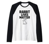 Rabbit Lives Matter - Divertente Umorismo sui Diritti degli Animali Maglia con Maniche Raglan