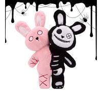 Rabbit Plush, Two-Headed Rabbit Doll, 11 Inch Horror Toy, Soft Creepy Bunny Figure, Unique Gift Collectible for Bedroom, Car, Easter, Holiday, Birthday, Decor, Boys, Girls
