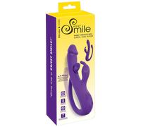 Rabbit Vibrator Sweet Smile Triple Stimulation G-Spot Anal Tickler Silicone 23cm