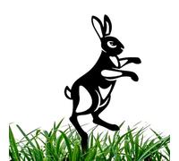 Rabbit Yard Stakes - Giardino Rabbit Decor Stake, Bunny Metal Yard Stakes | Pannello Giardino Coniglio Silhouette di Ferro Nero, Coniglio Yard Arte Animali per Il Paesaggio Posteriore