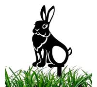 Rabbit Yard Stakes - Giardino Rabbit Decor Stake, Bunny Metal Yard Stakes | Pannello Giardino Coniglio Silhouette di Ferro Nero, Coniglio Yard Arte Animali per Il Paesaggio Posteriore