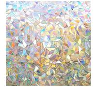 rabbitgoo Pellicola per Vetri Finestre 60x400cm, Pellicola Privacy Finestre 3D Arcobaleno Geometrica Decorativa Autoadesiva, Anti-UV e Controllo del Calore Pellicole Adesive per Casa, Cucina e Ufficio