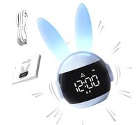 Rabbitt, sveglia digitale con coniglietto, sveglia per bambini, luce notturna a LED arcobaleno, orologio digitale ricaricabile, luce notturna creativa per camera da letto, casa, soggiorno