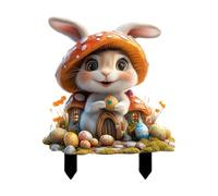 Rabbitz Garden Stakes - Festive Pathway Figures, Vibrant Decorative Acrylic Display, Lightweight Holiday Scene Silhouete, Bright Ornament Yard Picks | Easter Celebration Backyard Setup, Front Lawn