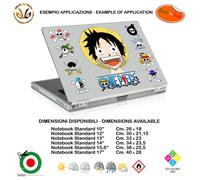 Raben Luffy one piece adesivo notebook tablet sticker cartoon print pvc 9 pz.
