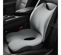 RABNZHDEO Cuscini per Sedili Auto per Persone Basse, Sollievo dal Dolore alla Schiena, Cuscino per Auto Cuscino per Coccige per Camion, SUV, Sedia da Ufficio, Sedia A Rotelle(Grey Set)