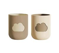 RabyLeo Tazza per collutorio semplice a forma di nuvola, per spazzolare la casa, creativa, simpatica coppia di collutorio (beige e marrone)