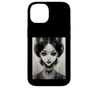 Raccapricciante arte di Halloween con occhi di donna, manga horror Custodia per iPhone 14