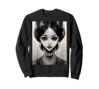 Raccapricciante arte di Halloween con occhi di donna, manga horror Felpa