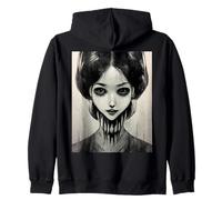 Raccapricciante arte di Halloween con occhi di donna, manga horror Felpa con Cappuccio