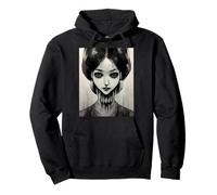 Raccapricciante arte di Halloween con occhi di donna, manga horror Felpa con Cappuccio