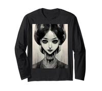 Raccapricciante arte di Halloween con occhi di donna, manga horror Maglia a Manica