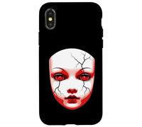 Raccapricciante Bambola Rotta Maschera Surreale Halloween Custodia per iPhone X/XS
