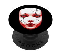 Raccapricciante Bambola Rotta Maschera Surreale Halloween PopSockets PopGrip Adesivo