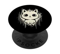 Raccapricciante Carino Gatto Horror Kawaii Gattino Grunge Estetica PopSockets PopGrip Adesivo
