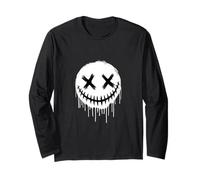 Raccapricciante Sorriso con Graffiti a X - Halloween Maglia a Manica