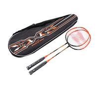 Racchetta Badminton Carbon Alloy, 1 Paio, Arancione con Borsa, 660mm - Telaio Integrato, Manico Antiscivolo, Ideale per Allenamento e Competizione