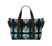Racchetta con clip art con stampa navicella spaziale fantastica borsa da viaggio, palestra e viaggi, perfetta per le fughe sportive del fine settimana, nera, taglia unica, Nero, One Size