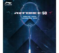 Racchetta da badminton LI-NING AXFORCE serie 50 (4U) - Racchetta singola orientata all'attacco, fibra di carbonio, peso 80-85 grammi, tensione massima delle corde: 28 libbre, modello AYPT285 Modello: