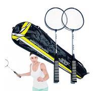 Racchetta da badminton professionale | Set di ricambio per racchette da badminton | Racchette elastiche e antiscivolo, attrezzatura da badminton per spiaggia, giardino, giochi di famiglia