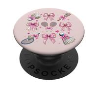Racchetta da badminton Volano Ragazza Coquette Bow Rosa Mamma PopSockets PopGrip Adesivo