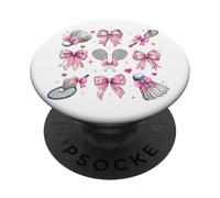 Racchetta da badminton Volano Ragazza Coquette Bow Rosa Mamma PopSockets PopGrip Adesivo